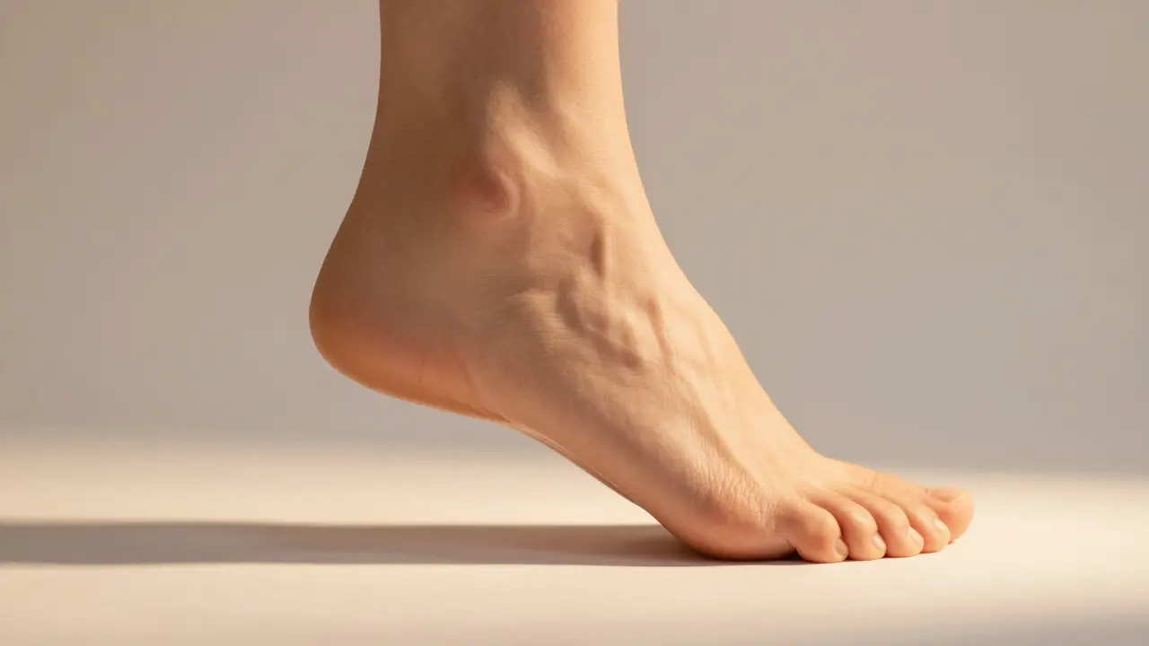 Detail lidské chodidla s reflexními zónami