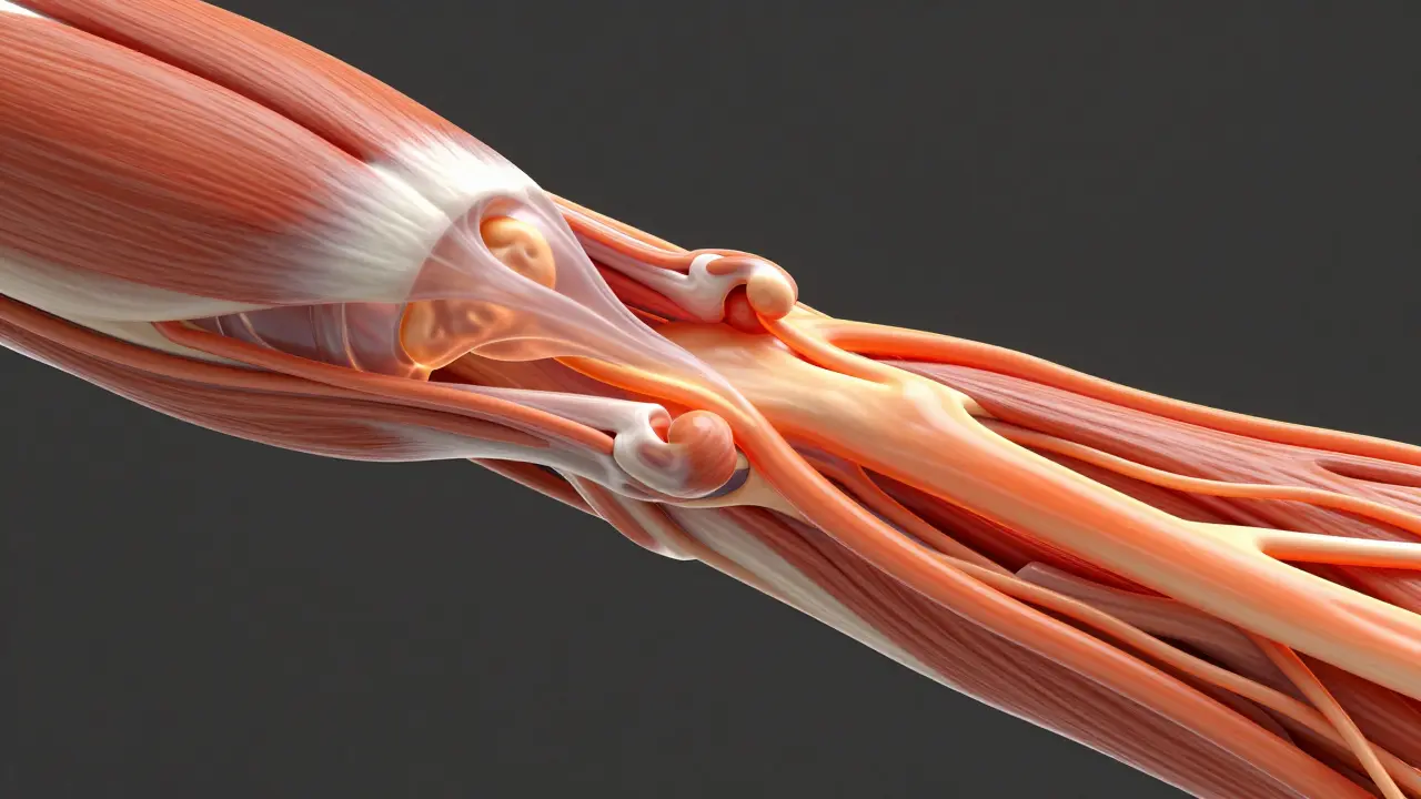 Konceptuální znázornení uvolňování svalových uzlů a prokrvení tkání.