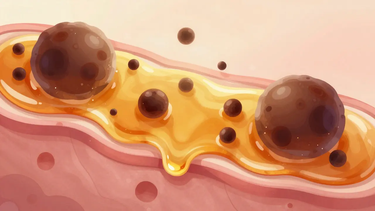 Abstraktní ilustrace čištění pórů kůže medem odstraňujícím toxiny